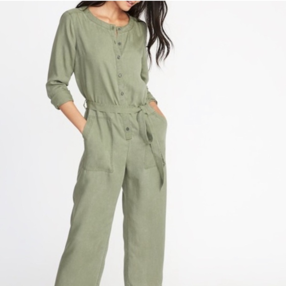 Old Navy Olive Green Utility Jumpsuit